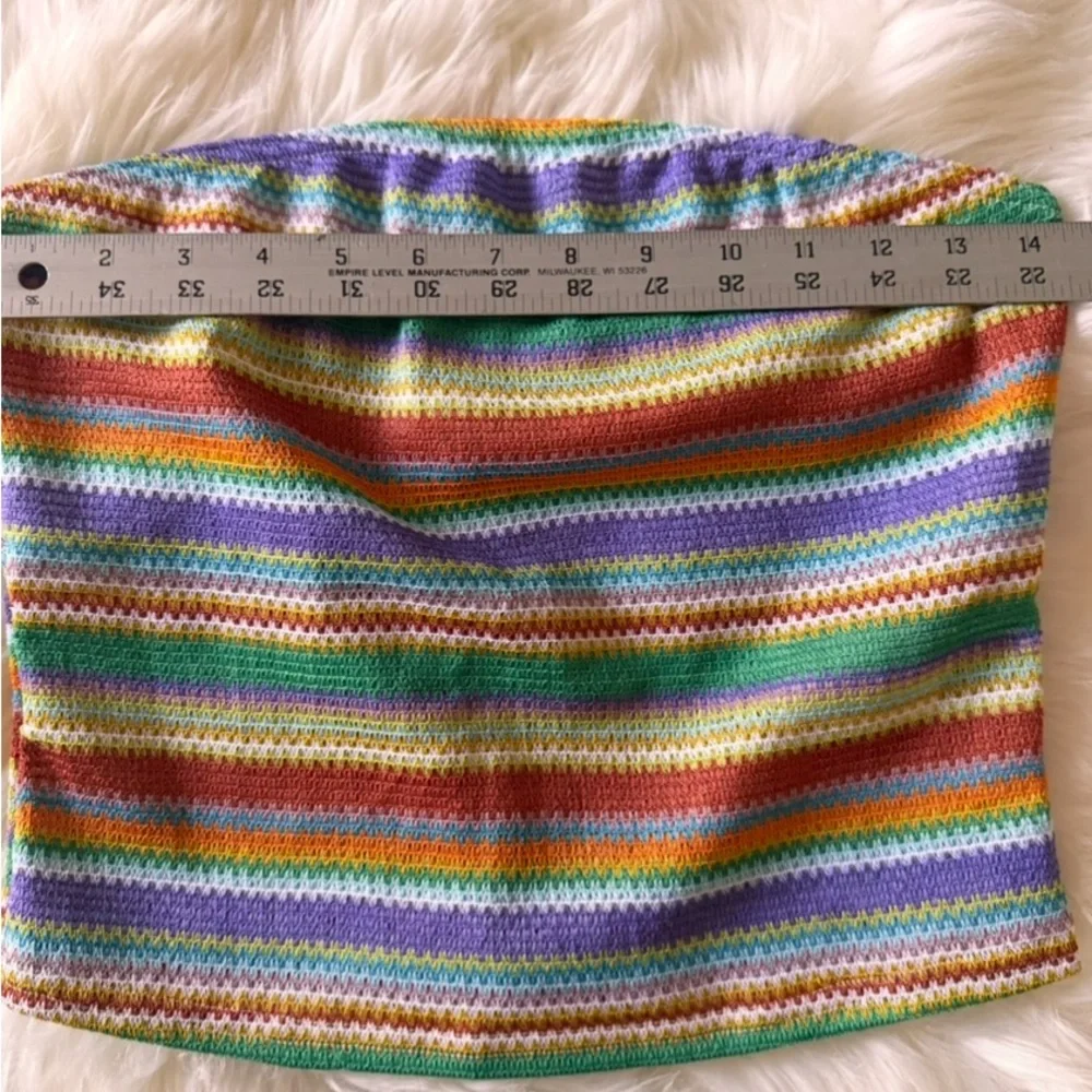 SHEIN Boho Bandeau Tube Top Strapless Knit Crop Y2K Summer Size Large - Picture 10 of 14